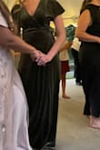 I am 30C cup size and pinned the dress underneath for comfort when walking and to hide as much skin as possible. Great color and material with a nice, thicker fabric. - Breanne D.