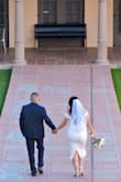 This dress was absolutely perfect! I wore it for my courthouse wedding. The dress is lined and has a removal bow - Fernanda S.
