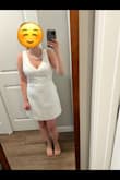 This dress is super classy and chic. I'll be wearing it for my bridal shower. The small was quite tight and the medium is slightly big for me, but it still works and I love it so I kept the medium. I am a 34B/C. - Alexandra S.