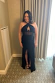 I was hesitant to show so much cleavage for a wedding, but the halter held very well. I wore it for a wedding and received a ton of compliments. The only downside was the material may be a bit sheer so you have to wear pasties. - Tiffany G.