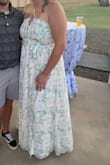 I originally ordered an XL (my true size) and had to exchange for an XXL. The shipping for both was extremely fast! There isn't any stretch in the dress but it is comfortable and flowy. I got so many compliments when I wore it! Love it! - Lauren H.