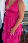 Love this dress!!!!!! So many compliments & such a fun dress. Fits perfectly. Some people would maybe want to size up for more boob coverage but it's not bad for me. - Allie G.