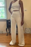 Great outfit. The pants are really high-waisted and of thick material. - Grishma P.