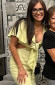 The dress looked perfect. I loved it! It also fits perfectly (I bought size M). I'm 5'8 and weigh 160 lbs. - Andreina P.