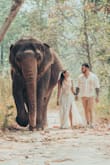 This dress was perfect for my wedding day. It fit like a glove on me.  We got married in Chiang Mai, Thailand with the elephants. It was very hot in this! I'm glad I went for dress that was more open. I wanted that boho wedding dress, and this fit the style I was looking for. - Janine S.