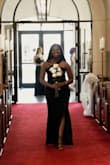 This dress was perfect for my friend's wedding in May! I got the slit altered a bit because it was a little high but other than that it fit perfectly! - Temperance J.