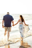 We went to a local beach for our engagement shoot. The quality is super nice. It is like a nice heavy but breezy linen texture. I probably could've tied the back tighter for more support. I also had to adjust the straps all the way. With the back you really can't wear a bra so I put some Cakes in and it worked and I was super comfortable. The dress was not see through. It was a nice loose fit especially feeling super bloated.
After looking at inspiration photos I knew I wanted a maxi dress especially because I knew it was super windy. I have gotten so many compliments on this dress! Whenever I show someone the pictures the first thing they say is I love the dress! - Janelle F.