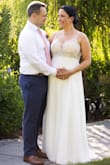 I bought this dress in L and XL as a maternity wedding dress. I kept the XL. I was 25 weeks pregnant at my wedding and this dress was beyond flattering. I received so many compliments. I had to get the length shortened and straps shortened but the rest fit perfectly. For reference when not pregnant I am about a size 8 for dress size (5'7). - Megan D.