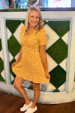 Dress is super comfortable and cute. The plunge is a little low but is an easy fix with a pin. Highly recommend. - Tiffany E.