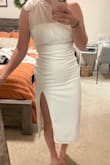 Very flattering dress. Perfect for any bridal occasion. Love the one-shoulder - Tyra H.