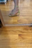 The shoes design in the front seem a bit tight at first but with adjustments, it's better. I love the color. Very summery! I hope the shoes stay in alignment at the back. I will use them for a dinner out on vacation in a month. - Susie D.
