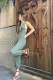 Almost anything I order from Lulu's fits my body, and this romper was no exception. The color is a little darker than what is shown in the photo, but it still looked beautiful on. Fabric was light and breathable, while also looking very nice on. I wore it for a branding photoshoot, and it did not disappoint. - Ashley D.