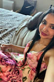 This dress is beautiful. Lovely material. The color is very soothing for the summer. Fit is perfect, and I can wear a bra inside, which is important for me since I have a small chest. The material is luxurious and the print is endearing. Tons of material in the dress. Highly recommend. - Sandhya S.