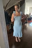 I love the colour and style of this dress however I think it would be better suited to a different body type! I'm fuller around the hips and butt area but smaller in the waist. Still beautiful but more fitted to someone not as curvaceous - Shannon F.