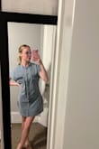 I love how this dress is more oversized but feels more stylized. The material is less stretchy, but overall adds to the dress itself. It is perfect to dress up or down for any event! - Mylee T.