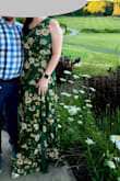 5'8 - 165lbs - Sz 12 - 36DDD. Size large dress was purchased [and] fit perfectly, and [I] received many compliments. Needs to be hemmed for my height even in 3 heels as other reviewers mentioned, but I didnt have time and tried to be extra careful. - Jacqueline B.