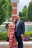 I bought 2 dresses for a wedding and figured I would wear the one that fit best. I initially thought I would like the other dress better but this dress in person is stunning! Beautiful material that doesn't really wrinkle. I wore a sticky bra that doesn't have straps. I ended up pinning the dress in the cleavage area because I didn't want to feel self conscious that I was showing too much at a wedding. I'm 5'3.5" and the length was perfect with about 2.5in heels. - Lauren S.