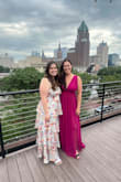 If you're a shorter girlie like me, you'll definitely need to hem it even with heels. I also took up the shoulders and once to lift up my girls in lieu of a bra.  

The slit isn't super obvious unless you move your leg forward which made it a bit more family friendly, too! 

Compliments galore and sooooo fun to twirl in on the dance floor. Highly recommend! - Michaela D.