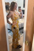 Super cute, but a bit tight around the waist band. I felt like I'd bust a seam if I sneezed! Also, I'm unsure about the seam right down the front of the dress, not my fave. This one was my bf's favorite of the bunch I ordered, but just due to the lack of comfort I decided it wasn't for me. Ended up returning it. Great color, though! - Sheridan A.