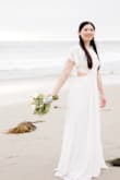 The dress was so cute! I ordered a size M first, but it was a bit big for me. Then I exchanged it and quickly received a size S. I appreciate how convenient and helpful the process was. I did a little wedding photo shoot with the dress. It was beautiful. I loved it!! Thank you! - Sayaka O.