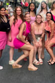 I got so many compliments when I wore this out in NYC for my friend's pink-themed bachelorette night! I got an XS, and it fit great but had to use some fashion tape on the sides to keep the girls hidden - Amie F.