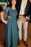 This dress was cute but long I am short so I got it hemmed. Was a little warm for a summer wedding, it's heavy and so am I. - Anna B.