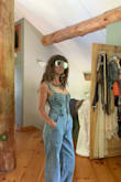 It's comfortable, easy to put on and I love a full denim outfit. I'm short, so most pant legs are too long for me, but they roll up nice so it's no problem. I really appreciated having the ability to shorten the shoulder straps with a hidden button.
I've worn it, washed it (hung it to dry) and it still looks great and holds its shape. - Andrea E.