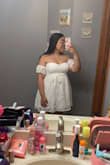 This dress is soooo pretty!!! I ordered it for my engagement party with my fiance's family, and everybody loved it! It was super flattering and comfy! The sleeves make it look so cute, and the lace design is suuuper pretty! Definitely would recommend - Mariel R.