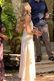 I wore this to my rehearsal dinner and loved it! You will need nude underwear, but it is not super sheer. It did not fall down at all but there is not a lot of shape/stretch to the dress; just something to keep in mind if you are looking for something more fitted. I liked the loose look and the cutout back. - Riley W.