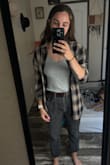 I love how cute and comfy this tank is. I feel comfortable wearing it bra or no bra. I love the little v cut it has and the way the material feels on. I could dress this up or wear to sleep. A great staple piece for many outfits. Highly recommend. I would definitely get more if they had more colors! - Jaclyn M.