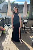 This dress is absolutely GORGEOUS! I tried on 6 other dresses looking for my maid of honor dress; this one was hands down the most elegant, and I will be able to wear it again easily. Very comfortable, love the slit. - Katie H.