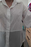 The material is like a raincoat and it wrinkles like crazy.
The sleeves are huge!!! Not flattering at all!
Very disappointed. - Yessenia T.