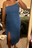 The color of this dress is gorgeous. However, the one strap makes the opposite side of the top loose. It might've helped if I sized down. - Caitlyn R.