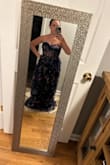 Beautiful dress, just did not look right for my body type. I will say if you have any boobs this is not supportive, my boobs were falling down past the cup area, so it would need a bra. A bra would be hard to do with the mesh under the bottom. - Natalie R.