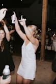 I loved the look of this dress for my wedding reception, but did have a hard time keeping the straps up on my shoulders while dancing around. - Morgan H.