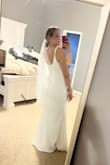 Obsessed with the BACK! This dress is perfect for a bride that doesn't want her dress to outshine her. It fit a little loose on me in the bust, 34D. - Molly R.
