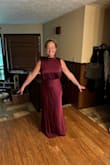 This dress is beautiful. The color rich and flawless. Fits perfect. I can't wait to wear it as the mother of the groom in October. Now for the shoes, jewelry, and hair... lol. - Anne K.