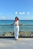 Love love it! The fabric is well made. You can't see through the white, which is uncommon with a lot of white pants! Love this outfit. - Mary A.