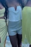 The cutest romper for my bachelorette party! I got so many great compliments on this romper and I felt so confident. I did shockingly size down due to wanting it more fitted than loose. It is plenty long for the taller girls with long legs (I can't always wear rompers for that reason). Loveee - Lauren K.