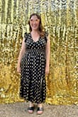 This dress was perfect for a gold themed 50th birthday celebration! The fabric is fancy but not itchy or scratchy and the side slit gave a little bit of sexy vibes. I got so many compliments at the party and felt great all night long. - Tracy S.