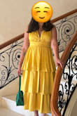 I got this in Yellow and the fit was great! It is a low cut in the chest area so I did pin it up so it wasn't as showy. Altogether, I really like the dress and look forward to wearing it again! - Anvita T.