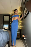 Love this so much! I'm a tall girl and so I was worried about the length but it was perfect. The color is stunning, it's snatched, and also the sleeves over the shoulder can go up over the shoulder and become a completely different sexy look. - Allyson H.
