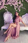 Fabric is beautiful; it falls beautifully, and the length, I love it. Better than I expected to be honest. The little clip on the chest area didn't work, but I made it work. Overall, this dress made me feel so pretty - Mayra L.