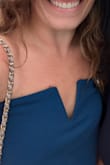 I wore this for a day trip on a yacht. I wanted something nautical but comfortable and this piece didn't disappoint! The fabric was light (perfect for hot weather) but held its structure very well for the full day - no wrinkles or creases! Lots of people had great things to say about it all day long. I super highly recommend this romper! I wish I had a full body pic, but sharing this photo so you can see the gorgeous color and cut. - Kathleen J.