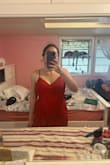 It appears this dress is a bit more maroony than the red shade that's in the picture. I'm a size L and most of the Lulus dresses I've purchased before fit me but this one was a tad tooooo small. Just a little bit but it's fine - Paulina R.