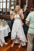 I wore this dress to my shower and got so many compliments!! Guests actually told me they wish they wore a dress like this to their wedding! The wrap allowed my to wear any bra. You do gave to tie it tight or it will  totally unwrap lol. - Meighan Q.