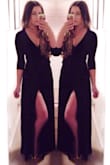 I wore this dress to a holiday party and it was a hit! The fabric is the perfect weight, and the wrap bodice is extremely flattering. I would definitely recommend wearing heels as the dress is fairly long. Overall, it's one of my favorite dresses! - Cassi D.