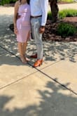 This dress was very comfortable to wear to a summer "cocktail attire" wedding. The color is beautiful and I got a ton of compliments. I originally ordered an XS because a S was unavailable but it was slightly too tight so I was so happy when small became available again. It is lined and tight enough that it flatters your figure but still has stretch and is very comfortable. - Gabrielle