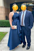 I like to sew my own dresses for special occasions, but didn't have the time to do so for my cousin's recent black-tie optional wedding. So, I ordered a few from Lulu's, and this one was perfect! Luxe without being over the top, and fit like a glove. As I moved, the asymmetric high-low hem floated on the breeze in such an elegant way! The adjustable shoulder straps allowed me to get an ideal fit. And the navy color was stunning without screaming for attention. I deducted a star for a few minor quality things: it's still just polyester, and the zipper could definitely be of a better quality. It's invisible but still had topstitching on either side of it. All in all though, a great value and lovely dress. - Rebecca H.