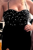 This dress was beautiful and fit in all places likes glove except for the cups. This is a bustier so I get it's supposed to push your breasts up a little but an XL didn't even fit half my breast in. It was bulging out side and top. I will have to return it. - Kristi B.